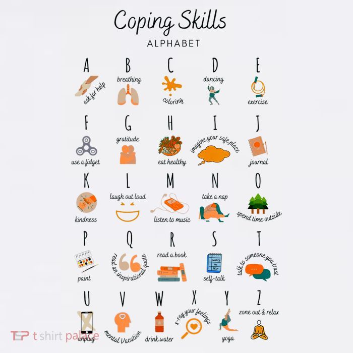 Coping Skills Alphabet Mental Health Awareness 11oz C Handle Ceramic Mug