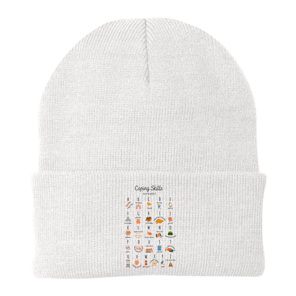 Coping Skills Alphabet Mental Health Awareness Beanie