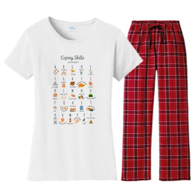 Coping Skills Alphabet Mental Health Awareness Women's Flannel Pajama Set