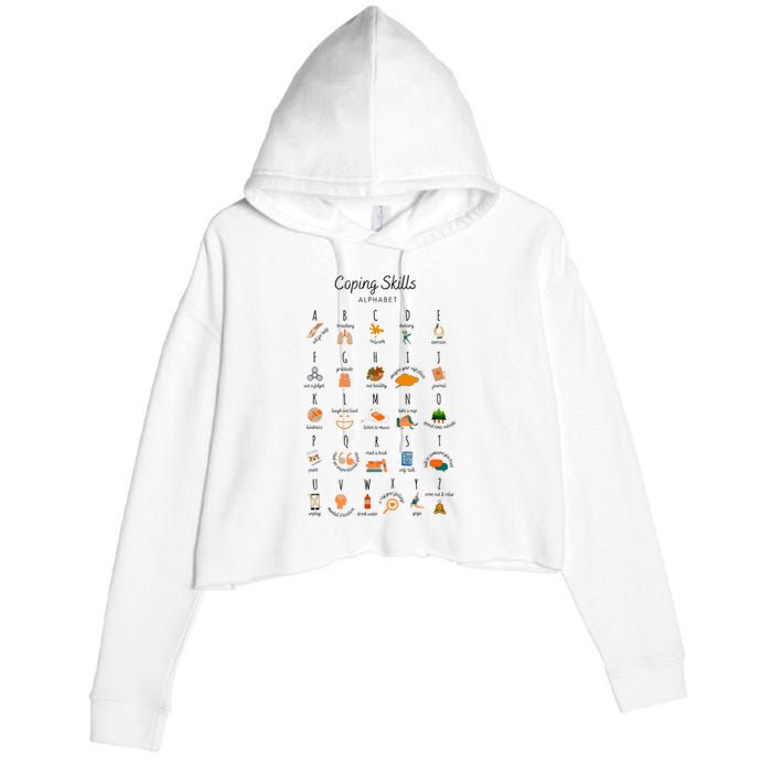 Coping Skills Alphabet Mental Health Awareness Crop Fleece Hoodie