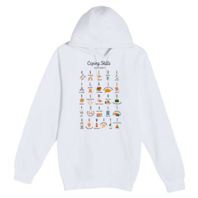 Coping Skills Alphabet Mental Health Awareness Premium Pullover Hoodie