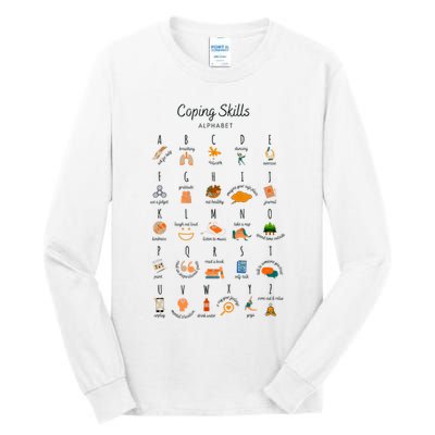 Coping Skills Alphabet Mental Health Awareness Tall Long Sleeve T-Shirt