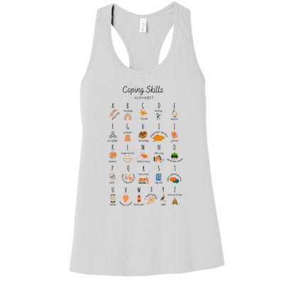 Coping Skills Alphabet Mental Health Awareness Women's Racerback Tank