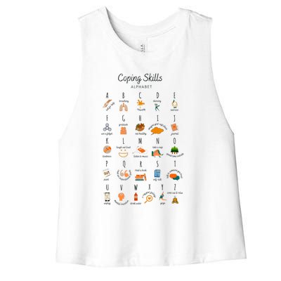 Coping Skills Alphabet Mental Health Awareness Women's Racerback Cropped Tank