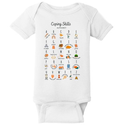 Coping Skills Alphabet Mental Health Awareness Baby Bodysuit