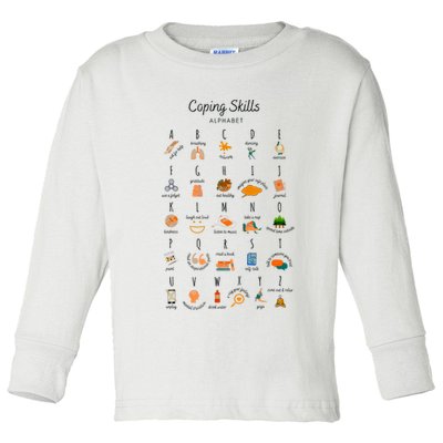 Coping Skills Alphabet Mental Health Awareness Toddler Long Sleeve Shirt