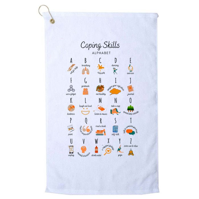 Coping Skills Alphabet Mental Health Awareness Golf Towel