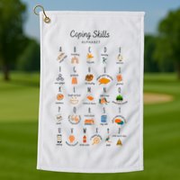 Coping Skills Alphabet Mental Health Awareness Golf Towel