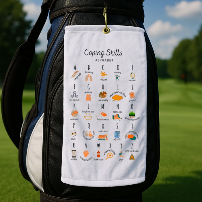 Coping Skills Alphabet Mental Health Awareness Golf Towel