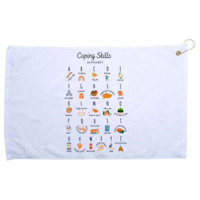 Coping Skills Alphabet Mental Health Awareness Grommeted Golf Towel