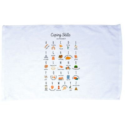 Coping Skills Alphabet Mental Health Awareness Microfiber Hand Towel