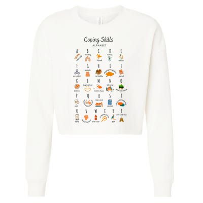 Coping Skills Alphabet Mental Health Awareness Cropped Pullover Crew