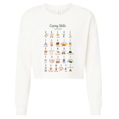 Coping Skills Alphabet Mental Health Awareness Cropped Pullover Crew