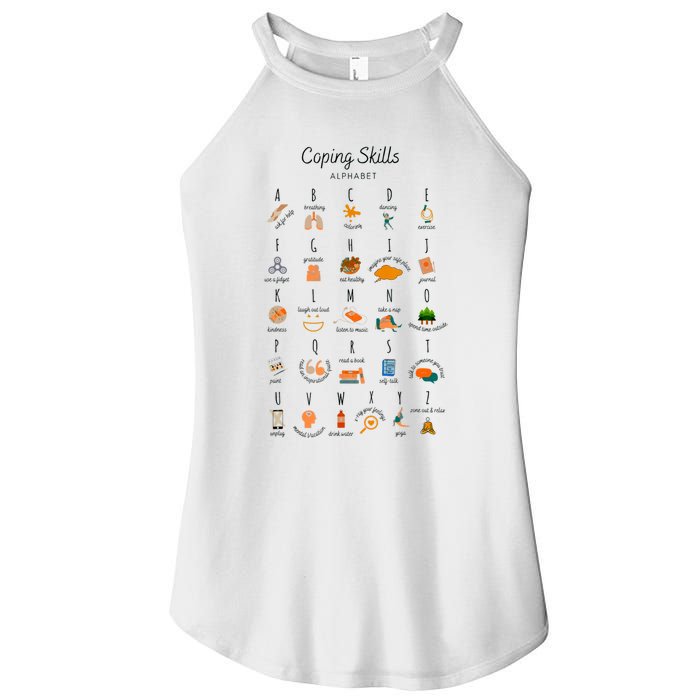 Coping Skills Alphabet Mental Health Awareness Women's Perfect Tri Rocker Tank