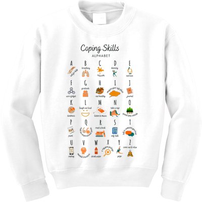 Coping Skills Alphabet Mental Health Awareness Kids Sweatshirt