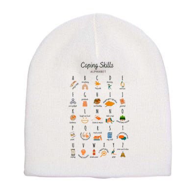 Coping Skills Alphabet Mental Health Awareness Short Acrylic Beanie