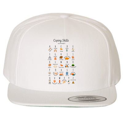 Coping Skills Alphabet Mental Health Awareness Wool Snapback Cap