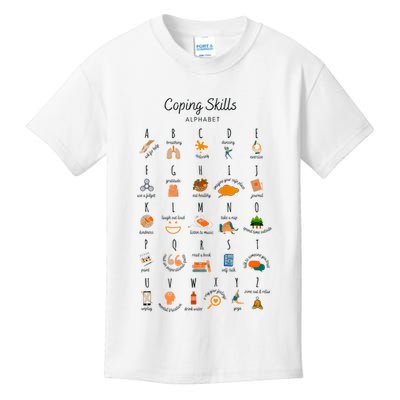Coping Skills Alphabet Mental Health Awareness Kids T-Shirt