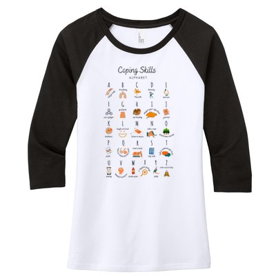 Coping Skills Alphabet Mental Health Awareness Women's Tri-Blend 3/4-Sleeve Raglan Shirt