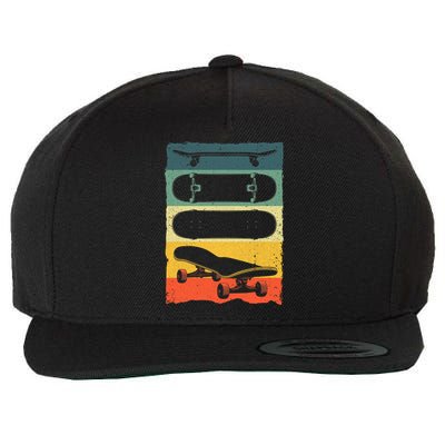 Cool Skateboard Art For Men Women Skateboarding Skateboarder Vintage Wool Snapback Cap