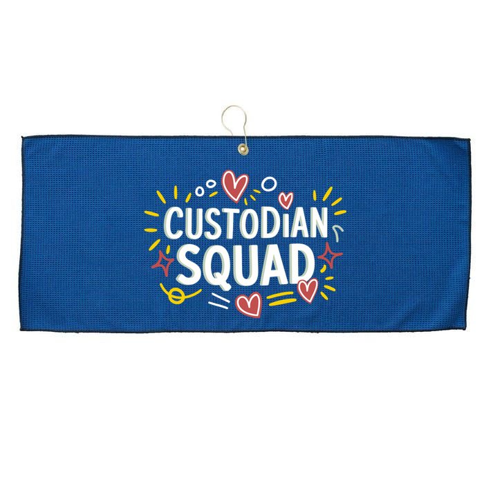 Custodian SquadCaretaker And Cleaning School Custodian Large Microfiber Waffle Golf Towel