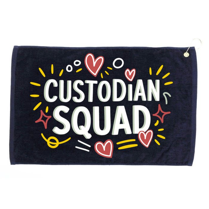 Custodian SquadCaretaker And Cleaning School Custodian Grommeted Golf Towel