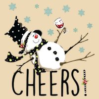 Cheers Snowman And Wine Christmas Bag