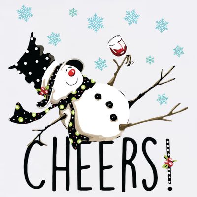 Cheers Snowman And Wine Christmas T-Shirt