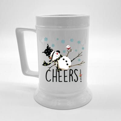 Cheers Snowman And Wine Christmas Beer Stein