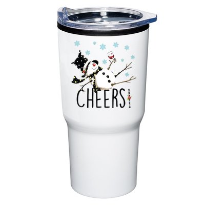 Cheers Snowman And Wine Christmas Tumbler