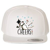 Cheers Snowman And Wine Christmas Wool Snapback Cap
