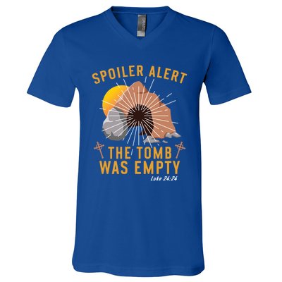 Christian Spoiler Alert Tomb Was Empty Easter Gift V-Neck T-Shirt