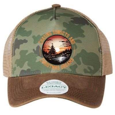 Chasing Sunsets And Christmas Dreams Legacy Tie Dye Trucker Hat