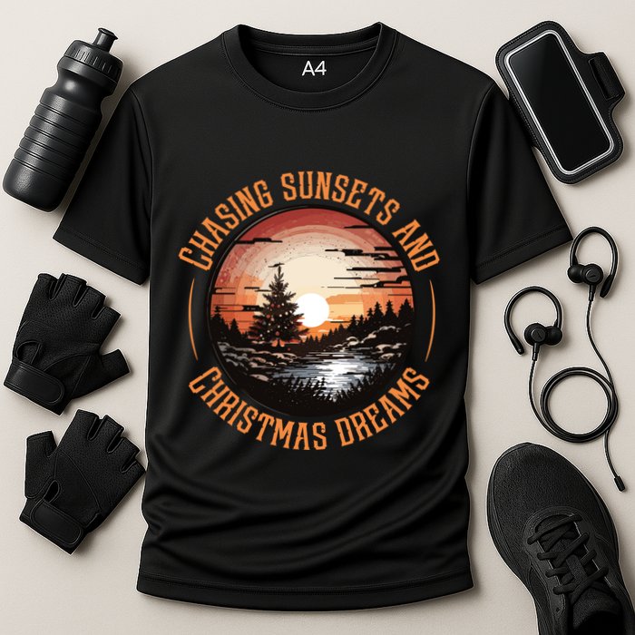 Chasing Sunsets And Christmas Dreams Performance Shirt