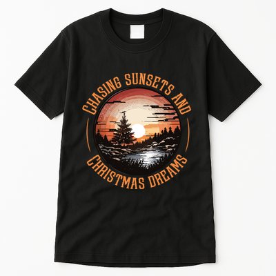Chasing Sunsets And Christmas Dreams Tall T-Shirt