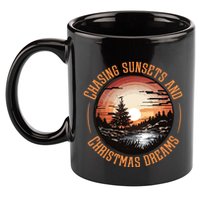 Chasing Sunsets And Christmas Dreams 11oz C Handle Ceramic Mug