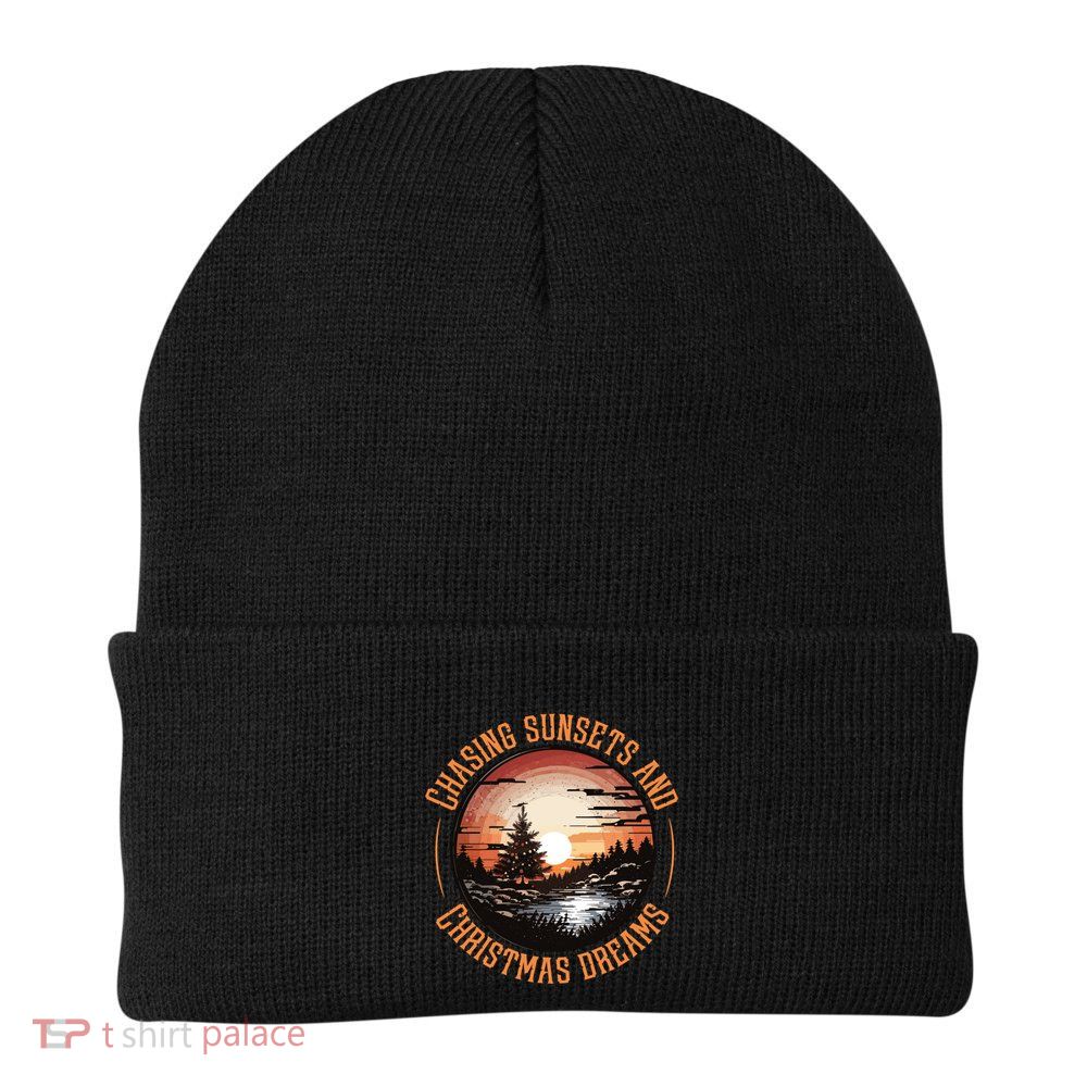 Chasing Sunsets And Christmas Dreams Beanie