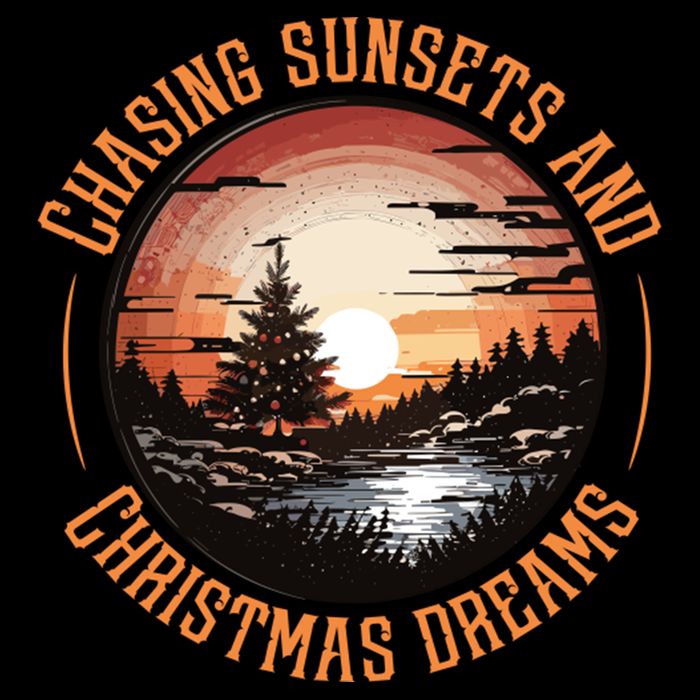 Chasing Sunsets And Christmas Dreams Drawstring Bag