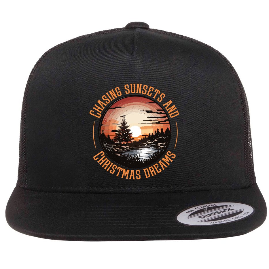 Chasing Sunsets And Christmas Dreams Flatbill Hat