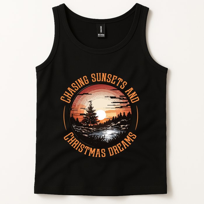 Chasing Sunsets And Christmas Dreams Tank Top