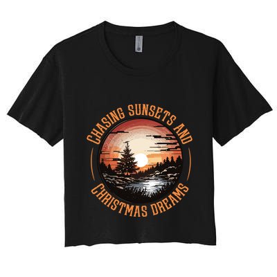 Chasing Sunsets And Christmas Dreams Crop Top