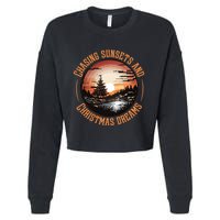 Chasing Sunsets And Christmas Dreams Cropped Pullover Crew