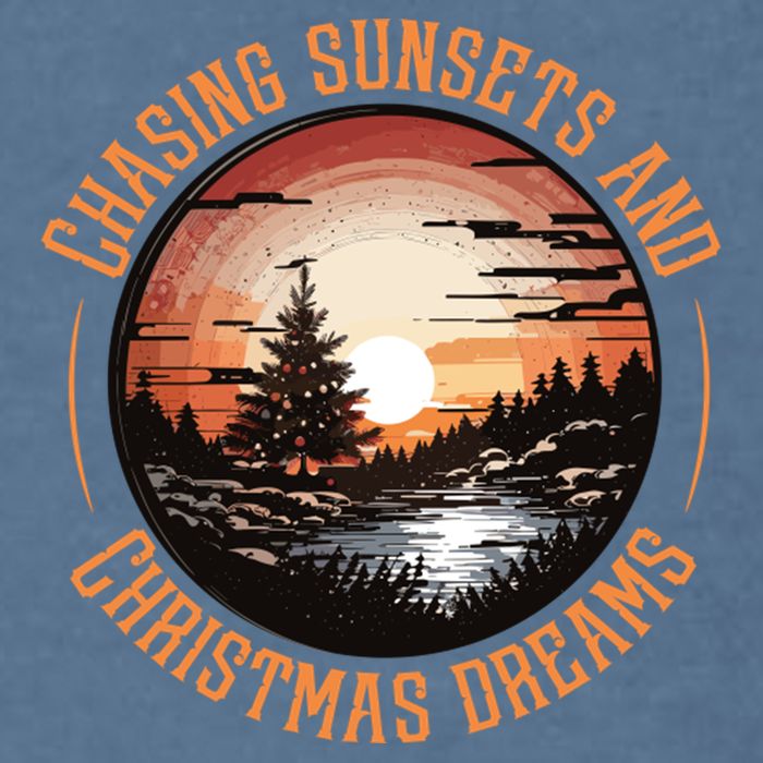Chasing Sunsets And Christmas Dreams Garment-Dyed Sweatshirt