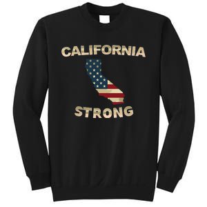 California Strong American Flag Cool Ca Map Sweatshirt