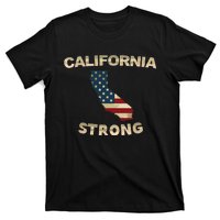 California Strong American Flag Cool Ca Map T-Shirt