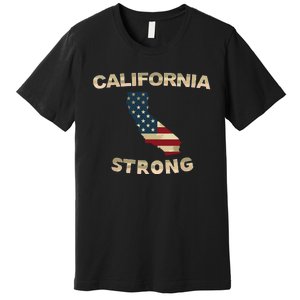 California Strong American Flag Cool Ca Map Premium T-Shirt