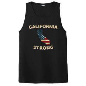 California Strong American Flag Cool Ca Map PosiCharge Competitor Tank