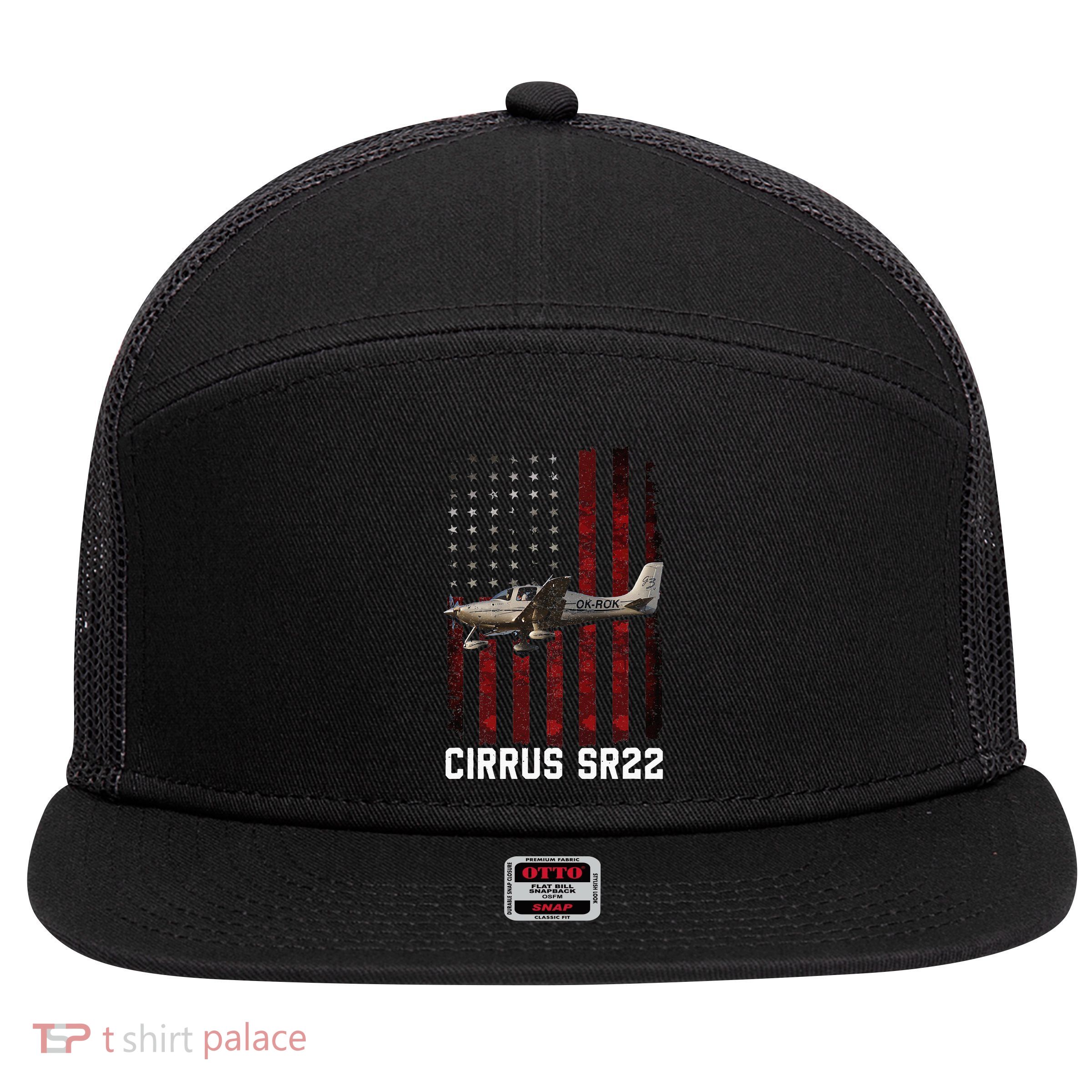 Cirrus Sr22 Aircraft 7 Panel Mesh Trucker Snapback Hat