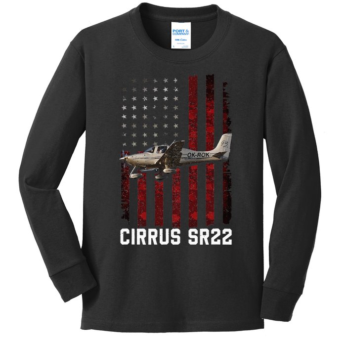 Cirrus Sr22 Aircraft Kids Long Sleeve Shirt