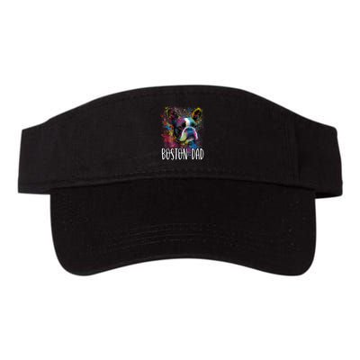 Colorful Splash Art Boston Terrier Dad Portrait Puppy Visor